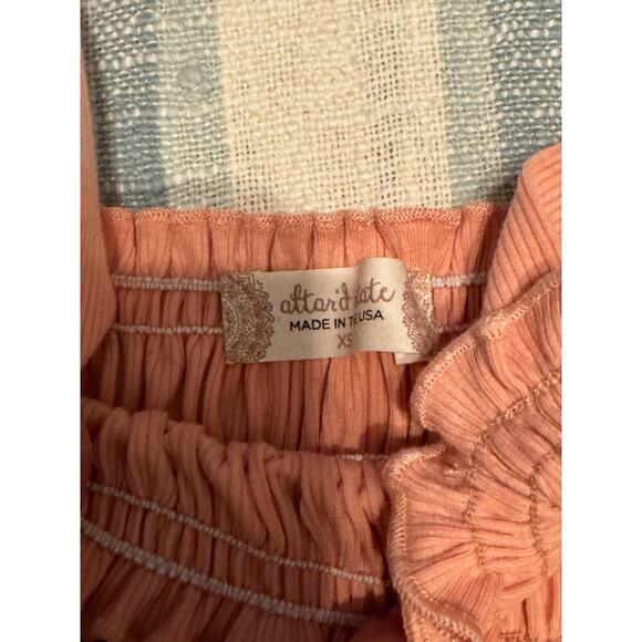 Altar’d State xs smocked coral top - Picture 2 of 3
